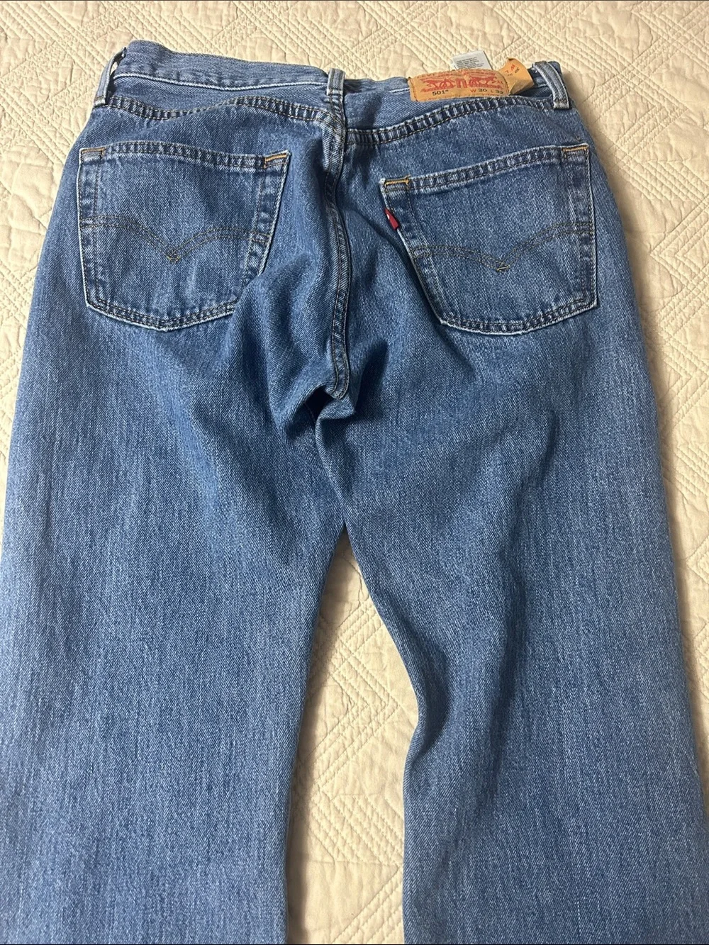 Levi's Men's Light Blue Bootcut Jeans with Button Fly